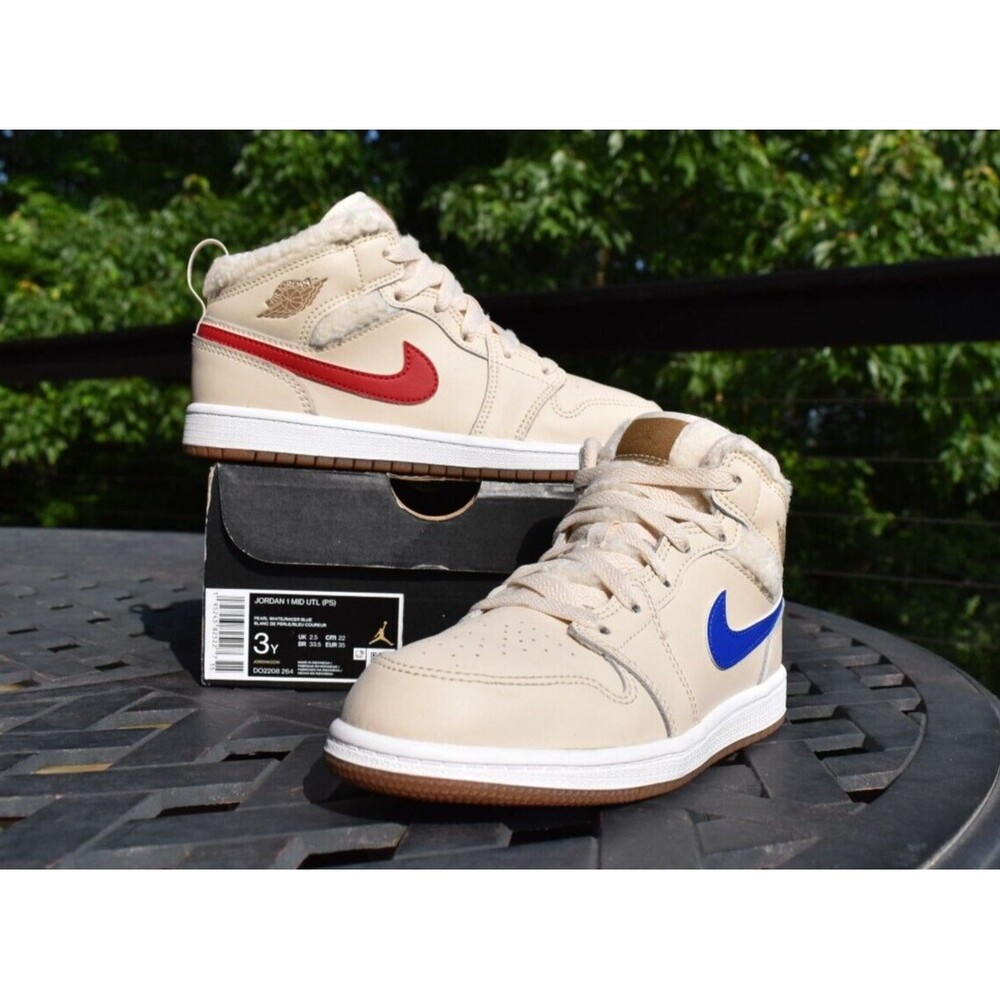 Nike Air Jordan 1 Mid Utility PS 'Fleece' 2021  DO2208-264  Youth Size 3Y